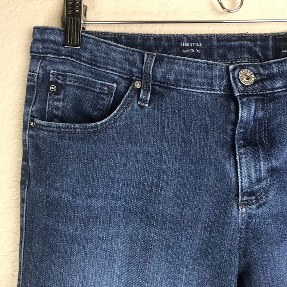 AG Adriano Goldschmied "The Stilt" Jeans Cigarette Leg Dark Wash Blue Size 32R - Picture 3 of 15